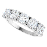 14K Gold Round Lab-Grown Diamond Five-Stone Anniversary Band - 1 1/3-3 5/8 CTW - White Gold - view 5