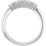14K Gold Round Lab-Grown Diamond Five-Stone Anniversary Band - 2.75mm Stones - White Gold - view 2