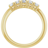 14K Gold Round Lab-Grown Diamond Five-Stone Anniversary Band - 2.75mm Stones - Yellow Gold - view 2
