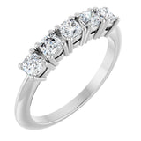 14K Gold Cushion Natural Diamond Five-Stone Anniversary Band - 3/4-1 5/8 CTW - White Gold
