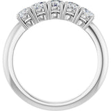 Platinum Round Lab-Grown Diamond Five-Stone Anniversary Band - 3.2mm Stones - view 2