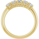14K Gold Round Lab-Grown Diamond Five-Stone Anniversary Band - 3.2mm Stones - Yellow Gold - view 2