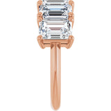 14K Gold Emerald Lab-Grown Diamond Five-Stone Anniversary Band - 1 7/8-5 1/2 CTW - Rose Gold - view 4