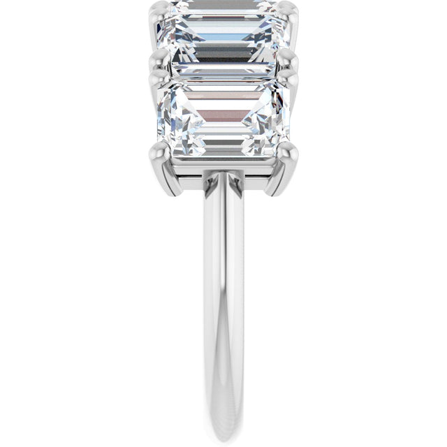 Platinum Emerald Lab-Grown Diamond Five-Stone Anniversary Band - 1 7/8-5 1/2 CTW - view 4