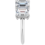 14K Gold Emerald Lab-Grown Diamond Five-Stone Anniversary Band - 1 7/8-5 1/2 CTW - White Gold - view 4