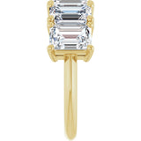 14K Gold Emerald Lab-Grown Diamond Five-Stone Anniversary Band - 1 7/8-5 1/2 CTW - Yellow Gold - view 4
