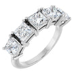 Platinum Square Lab-Grown Diamond Five-Stone Anniversary Band - 4.5x4.5mm Stones