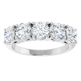 14K Gold Round Lab-Grown Diamond Five-Stone Anniversary Band - 1 1/3-3 5/8 CTW - White Gold - view 3