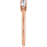 14K Gold Round Lab-Grown Diamond Five-Stone Anniversary Band - 1/6-3/4 CTW - Rose Gold - view 4