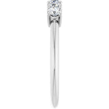 Platinum Round Natural Diamond Five-Stone Anniversary Band - 1/8-3/4 CTW - view 4