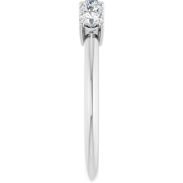 Platinum Round Lab-Grown Diamond Five-Stone Anniversary Band - 1/6-3/4 CTW - view 4