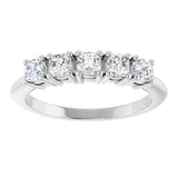 14K Gold Cushion Lab-Grown Diamond Five-Stone Anniversary Band - 3/4-1 5/8 CTW - White Gold - view 3