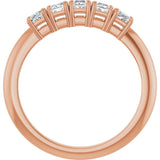 14K Gold Square Lab-Grown Diamond Five-Stone Anniversary Band - 1/4-1/2 CTW - Rose Gold - view 2