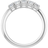 Platinum Square Lab-Grown Diamond Five-Stone Anniversary Band - 1/4-1/2 CTW - view 2