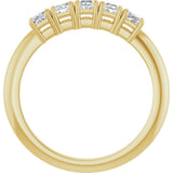 14K Gold Square Natural Diamond Five-Stone Anniversary Band - 1/4-5/8 CTW - Yellow Gold - view 2