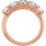 14K Gold Round Natural Diamond Five-Stone Anniversary Band - 1 1/3-3 7/8 CTW - Rose Gold - view 2