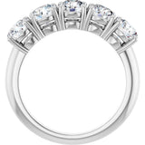 14K Gold Round Natural Diamond Five-Stone Anniversary Band - 1 1/3-3 7/8 CTW - White Gold - view 2