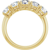 14K Gold Round Lab-Grown Diamond Five-Stone Anniversary Band - 1 1/3-3 5/8 CTW - Yellow Gold - view 2