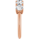 14K Gold Round Lab-Grown Diamond Five-Stone Anniversary Band - 1 1/3-3 5/8 CTW - Rose Gold - view 4
