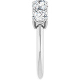 Platinum Round Lab-Grown Diamond Five-Stone Anniversary Band - 1 1/3-3 5/8 CTW - view 4