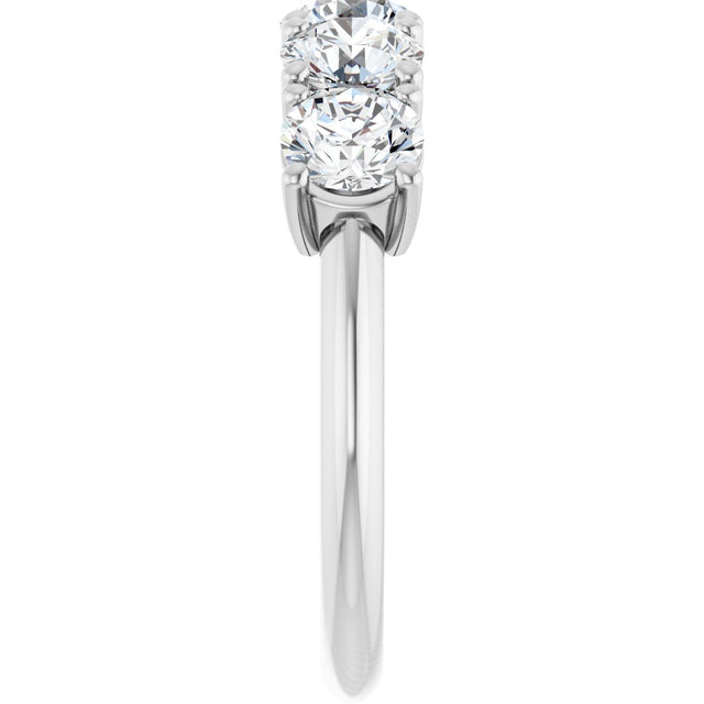 Platinum Round Lab-Grown Diamond Five-Stone Anniversary Band - 1 1/3-3 5/8 CTW - view 4