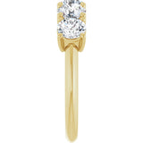 14K Gold Round Natural Diamond Five-Stone Anniversary Band - 1 1/3-3 7/8 CTW - Yellow Gold - view 4
