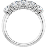 Platinum Round Lab-Grown Diamond Five-Stone Anniversary Band - 4.4mm Stones - view 2