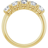 14K Gold Round Lab-Grown Diamond Five-Stone Anniversary Band - 4.4mm Stones - Yellow Gold - view 2
