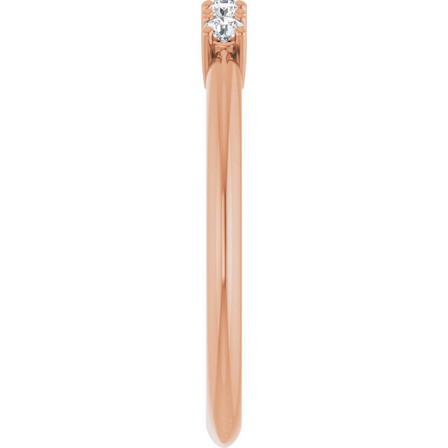 14K Gold Round Lab-Grown Diamond Five-Stone Anniversary Band - 1/6-3/4 CTW - Rose Gold - view 4