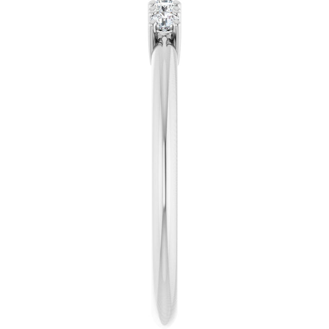 14K Gold Round Lab-Grown Diamond Five-Stone Anniversary Band - 1/6-3/4 CTW - White Gold - view 4