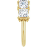 14K Gold Square Lab-Grown Diamond Five-Stone Anniversary Band - 5x5mm Stones - Yellow Gold - view 4