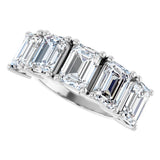 Platinum Emerald Lab-Grown Diamond Five-Stone Anniversary Band - 1 7/8-5 1/2 CTW - view 5