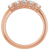 14K Gold Round Natural Diamond Five-Stone Anniversary Band - 1/8-3/4 CTW - Rose Gold - view 2