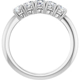 Platinum Round Natural Diamond Five-Stone Anniversary Band - 1/8-3/4 CTW - view 2