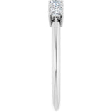 14K Gold Square Lab-Grown Diamond Five-Stone Anniversary Band - 1/4-1/2 CTW - White Gold - view 4