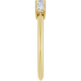 14K Gold Square Natural Diamond Five-Stone Anniversary Band - 1/4-5/8 CTW - Yellow Gold - view 4