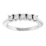 Platinum Square Lab-Grown Diamond Five-Stone Anniversary Band - 1/4-1/2 CTW - view 3