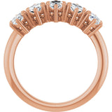 14K Gold Marquise Lab-Grown Diamond Five-Stone Anniversary Band - 6x3.5mm Stones - Rose Gold - view 2