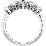 Platinum Marquise Lab-Grown Diamond Five-Stone Anniversary Band - 6x3.5mm Stones - view 2