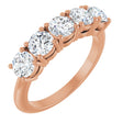 14K Gold Round Lab-Grown Diamond Five-Stone Anniversary Band - 4.4mm Stones - Rose Gold