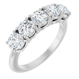 14K Gold Round Lab-Grown Diamond Five-Stone Anniversary Band - 4.4mm Stones - White Gold