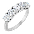 Platinum Round Lab-Grown Diamond Five-Stone Anniversary Band - 4.4mm Stones
