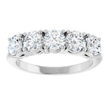 Platinum Round Lab-Grown Diamond Five-Stone Anniversary Band - 4.4mm Stones - view 3