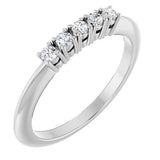 Platinum Round Natural Diamond Five-Stone Anniversary Band - 1/8-3/4 CTW