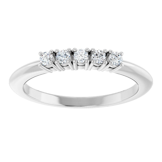 Platinum Round Lab-Grown Diamond Five-Stone Anniversary Band - 1/6-3/4 CTW - view 3