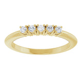 14K Gold Round Natural Diamond Five-Stone Anniversary Band - 1/8-3/4 CTW - Yellow Gold - view 3