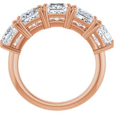 14K Gold Square Lab-Grown Diamond Five-Stone Anniversary Band - 5x5mm Stones - Rose Gold - view 2