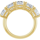 14K Gold Square Lab-Grown Diamond Five-Stone Anniversary Band - 5x5mm Stones - Yellow Gold - view 2