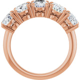 14K Gold Oval Lab-Grown Diamond Five-Stone Anniversary Band - 9/10-3 3/4 CTW - Rose Gold - view 2
