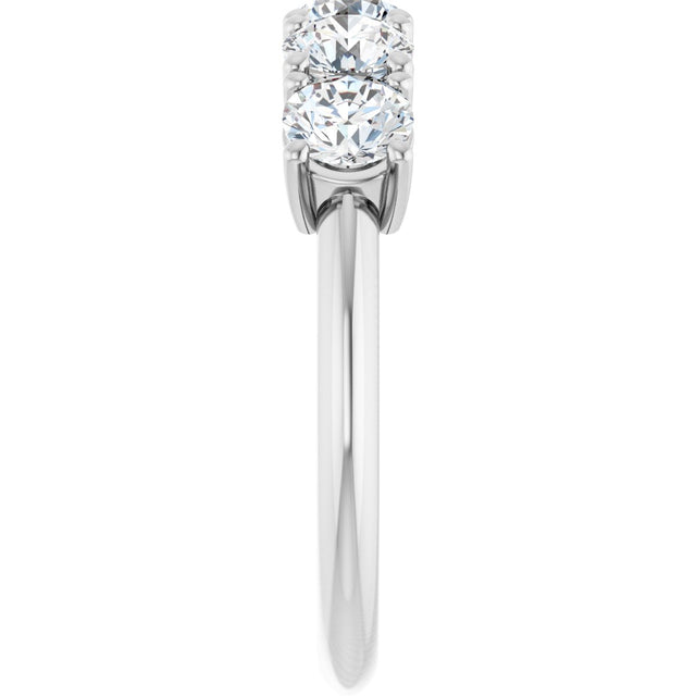 Platinum Round Lab-Grown Diamond Five-Stone Anniversary Band - 4.4mm Stones - view 4
